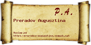 Preradov Augusztina névjegykártya